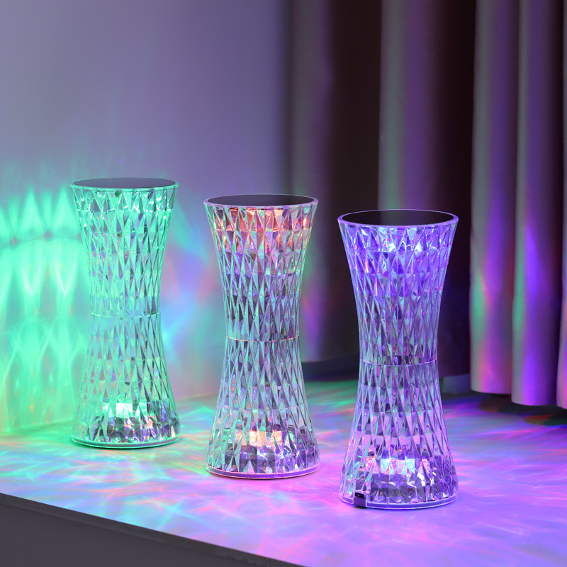 Decor Lighting Table Lamps - Kristall-Nachttischlampen Weihnachts-Acryl-Deko Nachtlichter Schlafzimmer Nachttisch-LED-Beleuchtung Geschenk