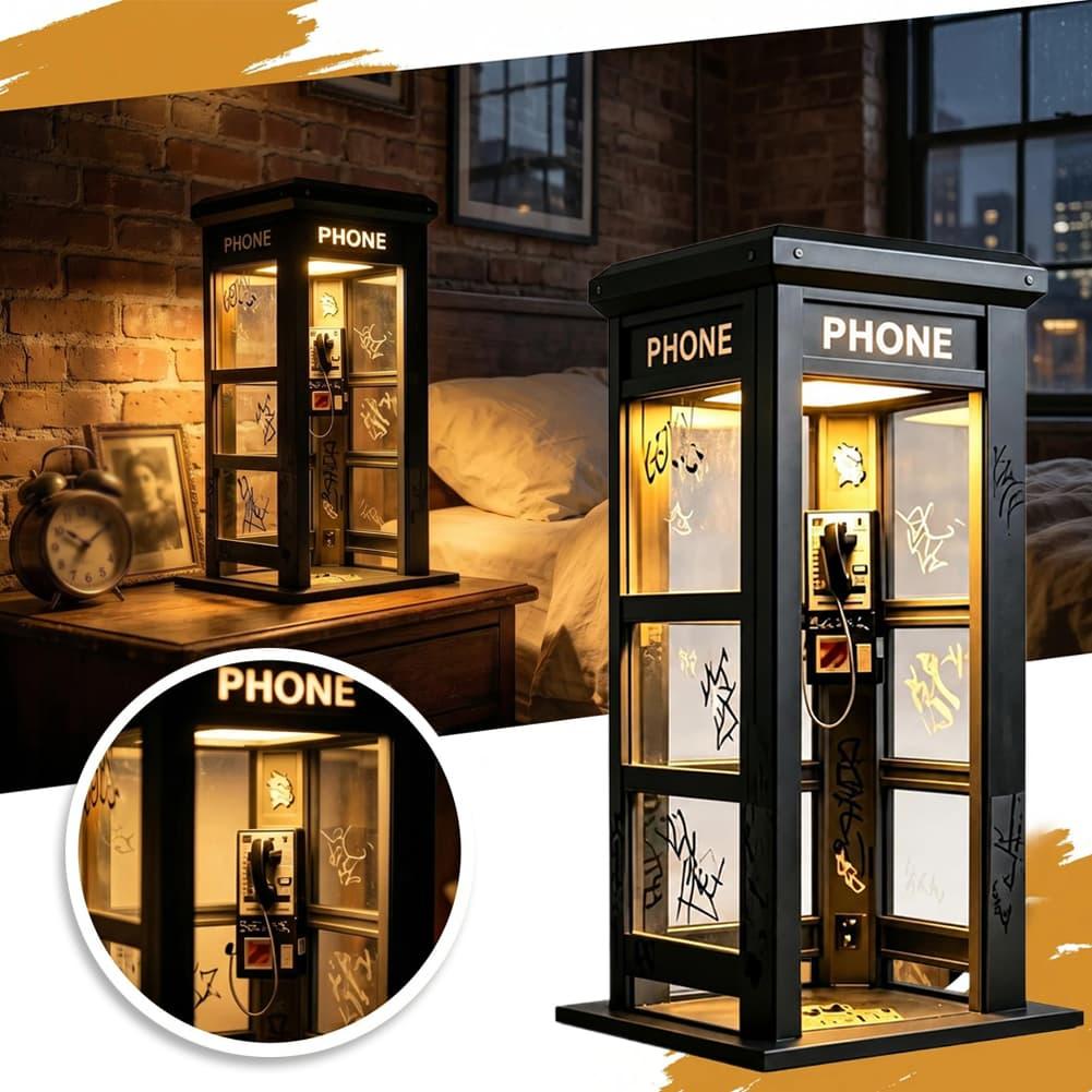 Decor Lighting Table Lamps - Retro Graffiti Telefonzellen-Tischlampe Mini Londoner Telefonbox