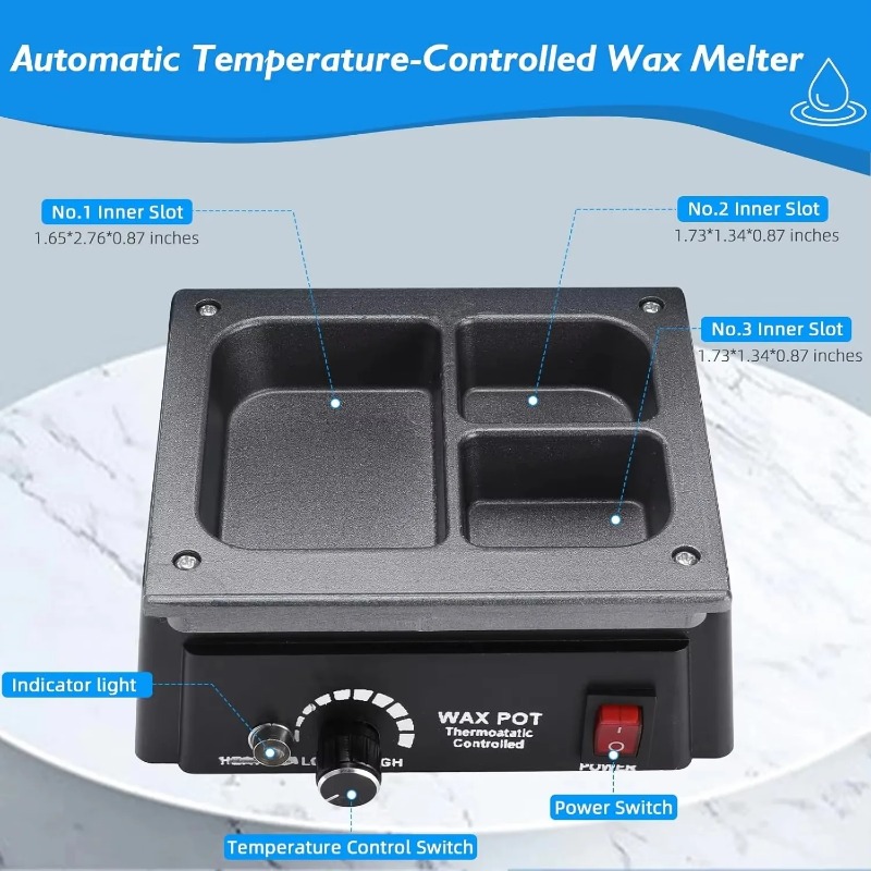 Wax Melter Electric - Laborausrüstung Digitaler Wachstopf mit 3 Schlitzen,
