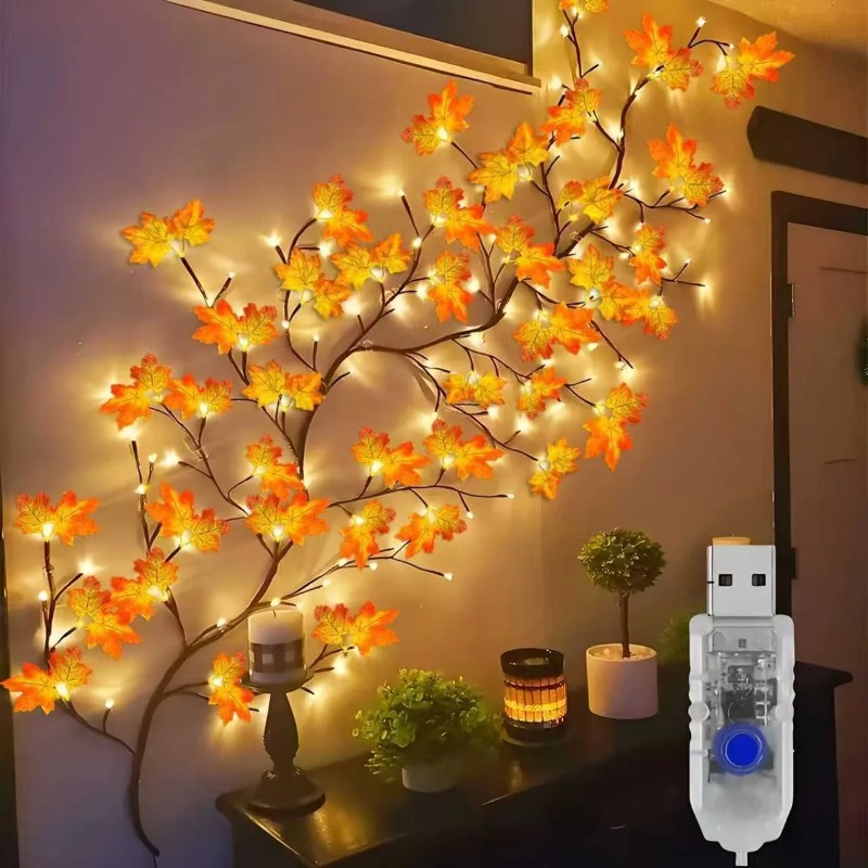 Wall Decor Lighting - DIY Ahornblatt-Rosenanhänger, USB-betrieben, geeignet für Wanddekoration
