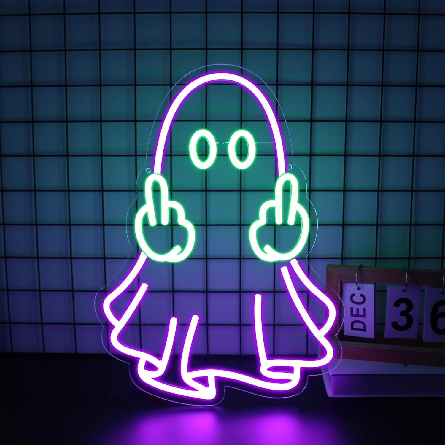 Room Lighting Bedroom Decor - Geister-Neonschild USB-Betrieben LED Dimmbare Neonlichter für