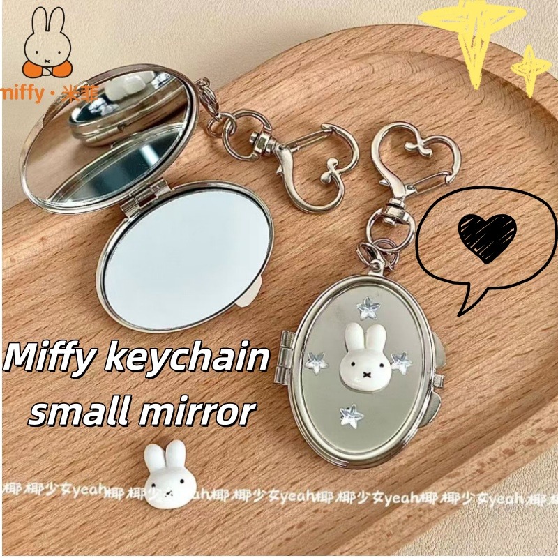 Pendant Light Shade - Miffy Y2K Kreativer Metall-Flip-Spiegel-Taschenanhänger – Leicht