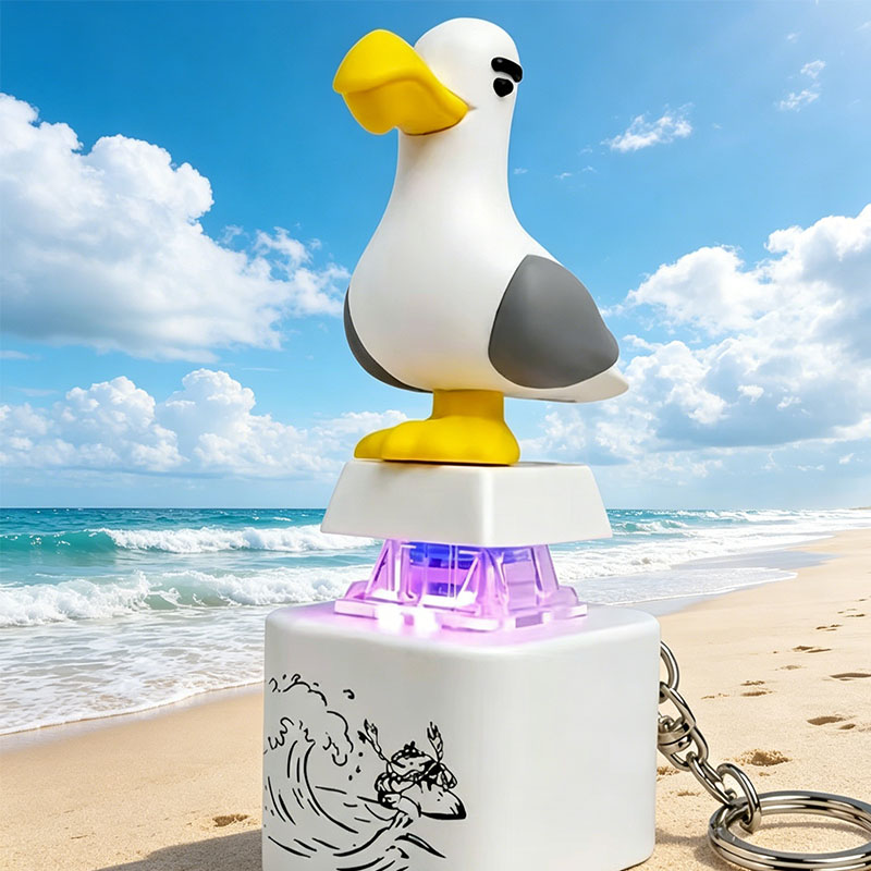 Pendant Light Shade - Möwen-Vogel-Fidget-Spielzeug, wiederaufladbar, leuchtend, mit Sound, Druckknopf,
