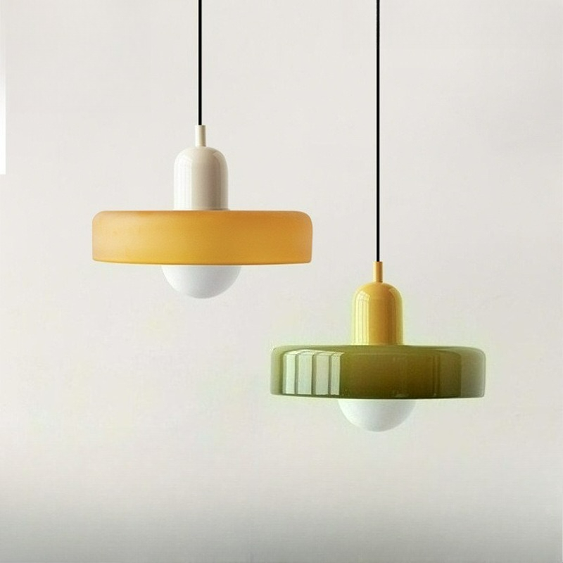 Lighting Decor For Bedroom - Nordischer Glas-Bauhaus-Esszimmer-Kronleuchter Wohnzimmer Schlafzimmer Bar Retro