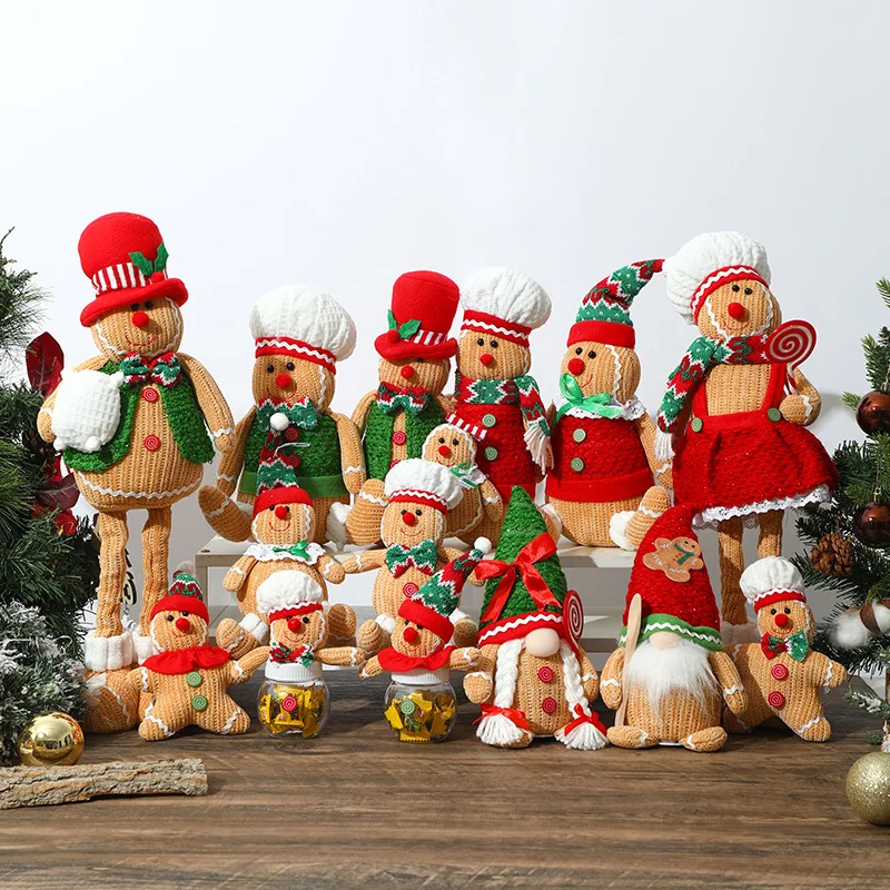 Pendant Lighting Christmas Decor - Weihnachtsdekoration, Lebkuchenmann-Ornamente, leuchtender Keksmann, roter und