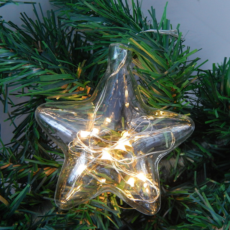 Pendant Lighting Christmas Decor - 8 Stück/Packung 8,5*9cm Beleuchtungsserie Sternförmiger Glasanhänger