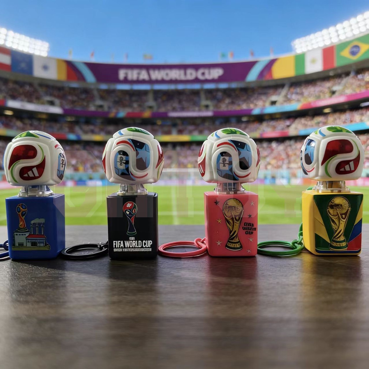 Pendant Light Shade - 2026 FIFA Leuchtender Sound-Schlüsselanhänger Fußball-Trophäe Souvenir