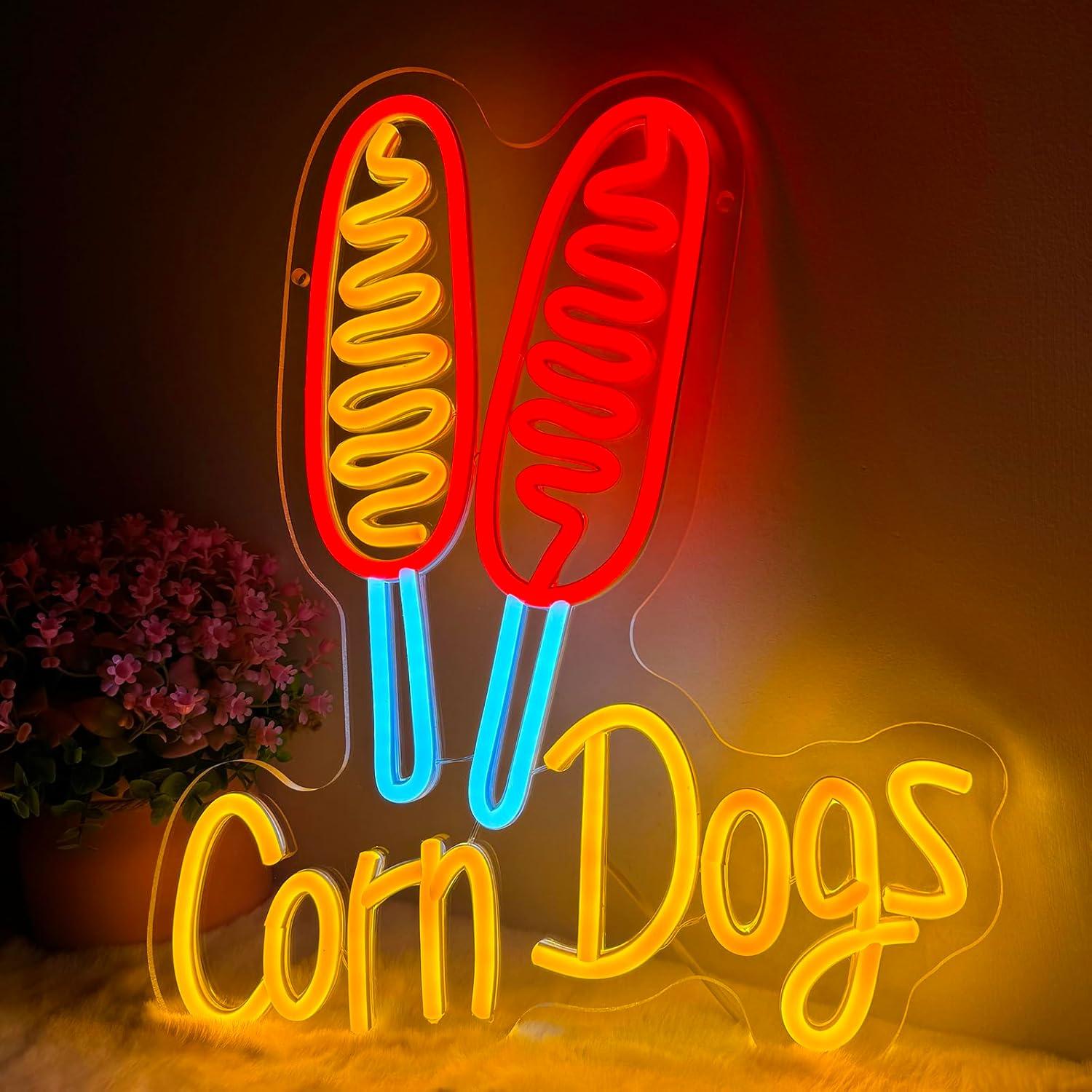 Led Lighting Wall Decor - Corn Dog Neon-Schild Snack USB Dimmbare