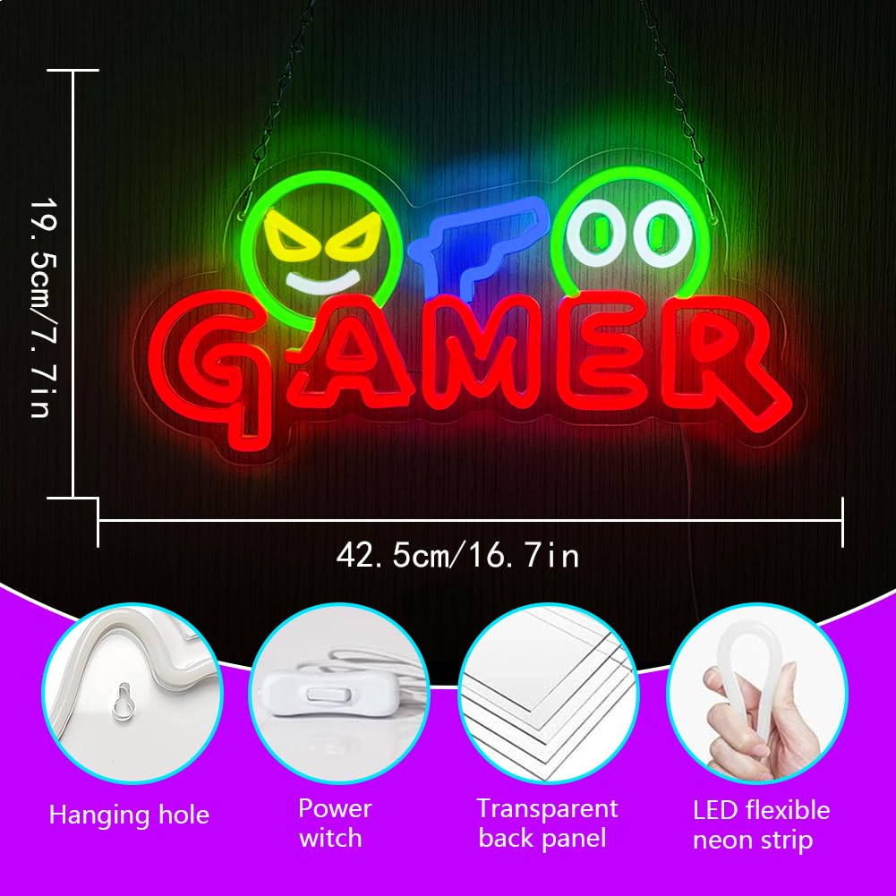 Gamer Neon-Schild LED-Wandleuc – Room Lighting Bedroom Decor Bewertung und Preis