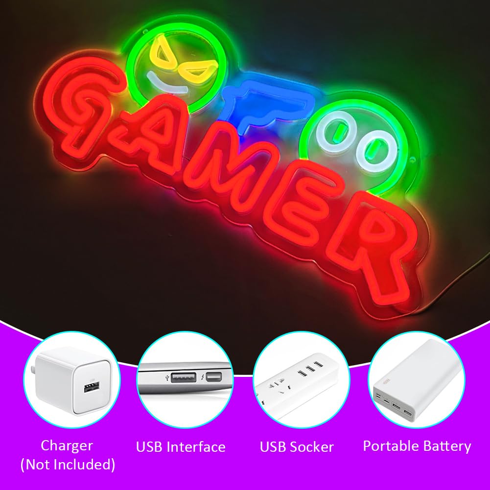 Gamer Neon-Schild LED-Wandleuc – Room Lighting Bedroom Decor Bewertung und Preis