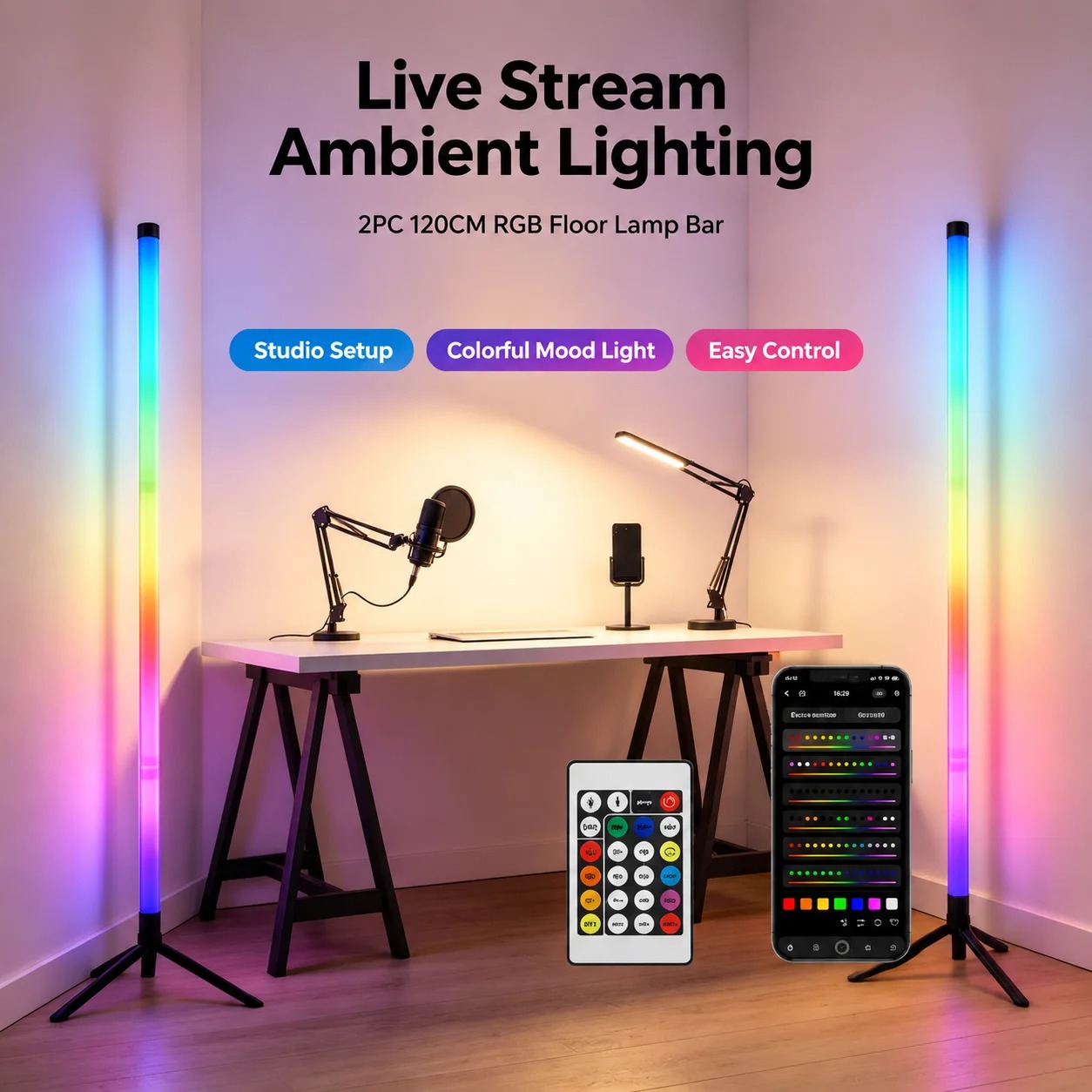 2er-Pack RGB LED Eck-Stehlampe – Room Lighting Bedroom Decor Bewertung und Preis