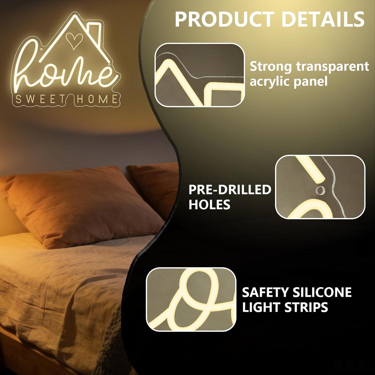 Sweet Home Neonschild USB Dimm – Room Lighting Bedroom Decor Bewertung und Preis