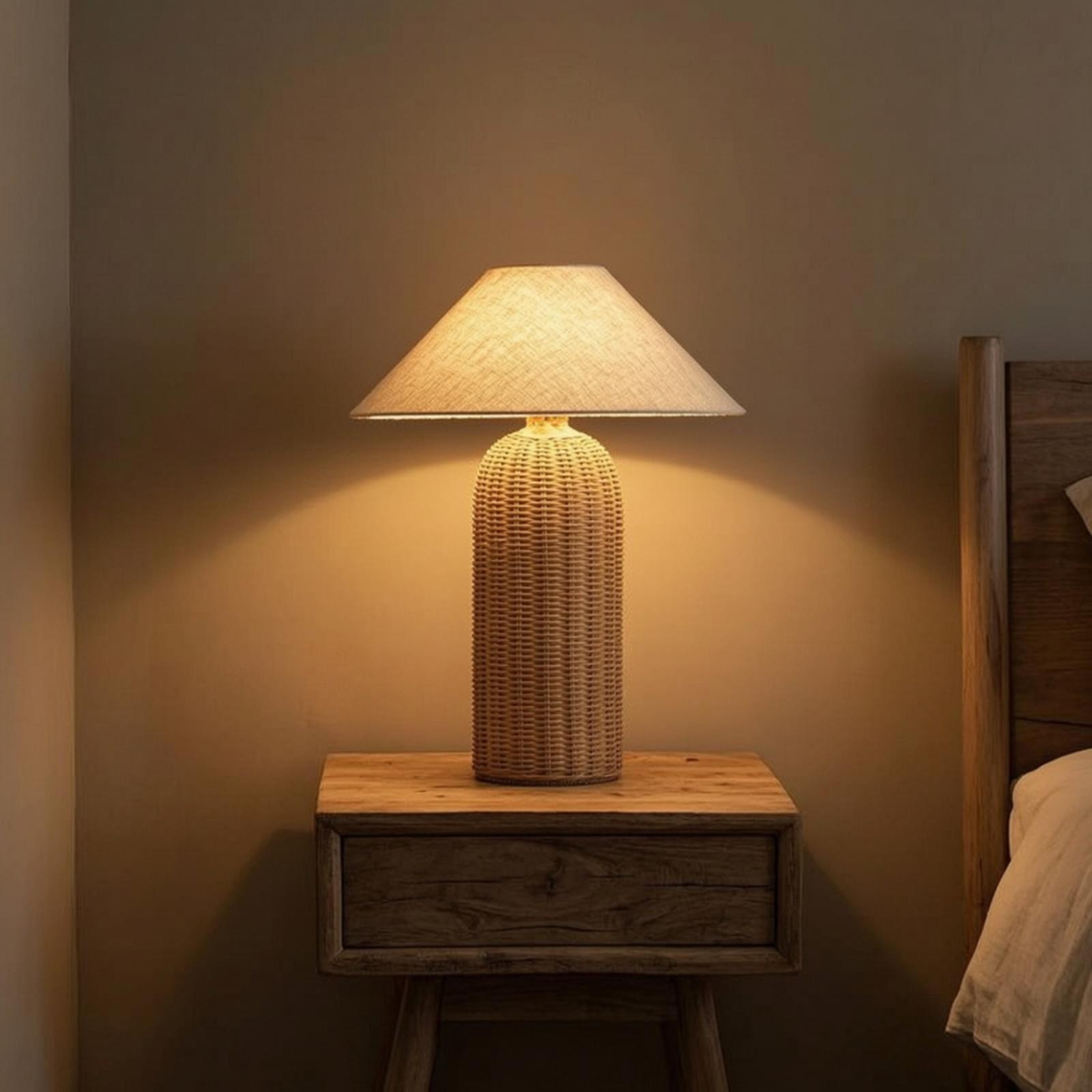 Nachttischlampe mit Rattanfuß  – Decor Lighting Table Lamps Bewertung und Preis