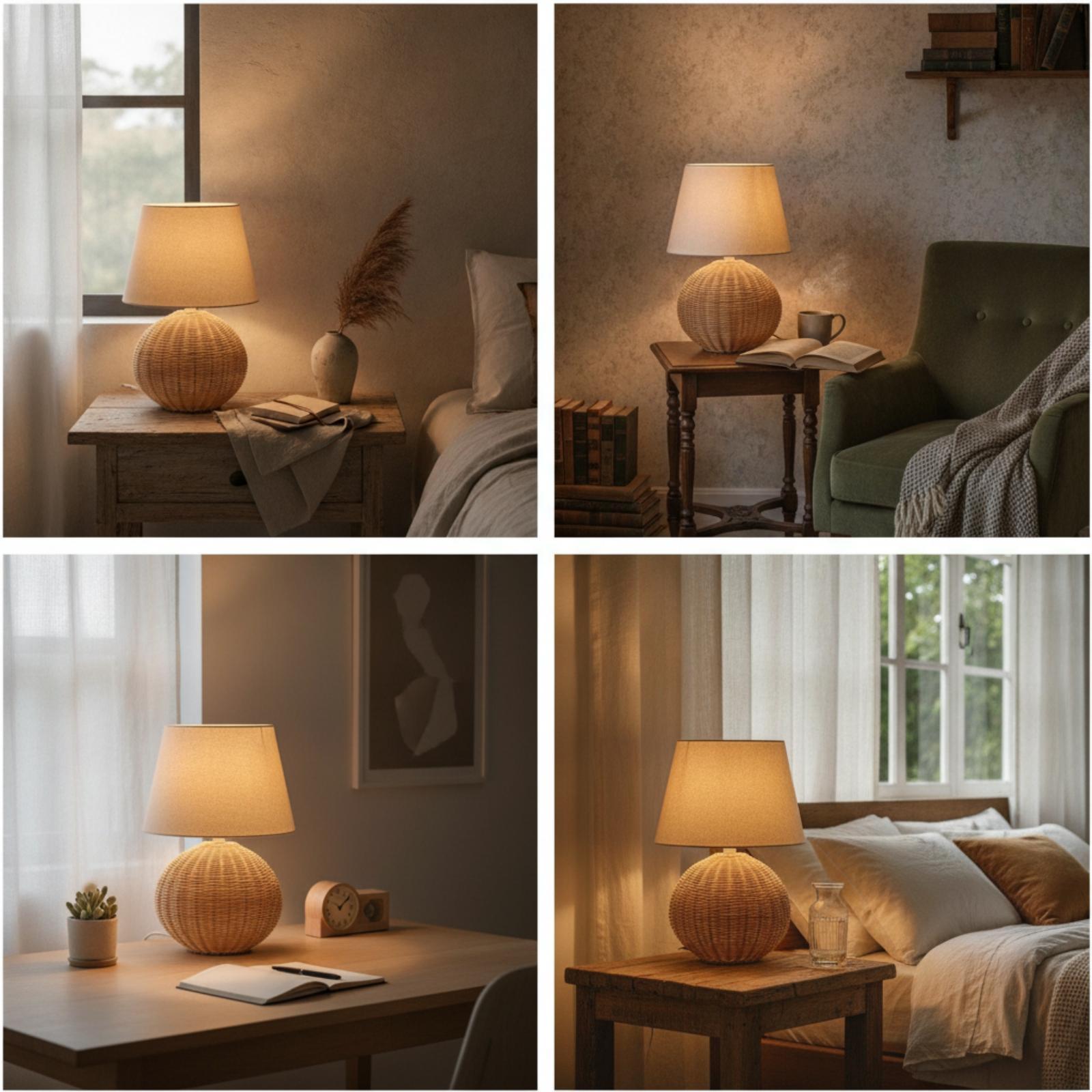 Nachttischlampe mit Rattanfuß  – Decor Lighting Table Lamps Bewertung und Preis