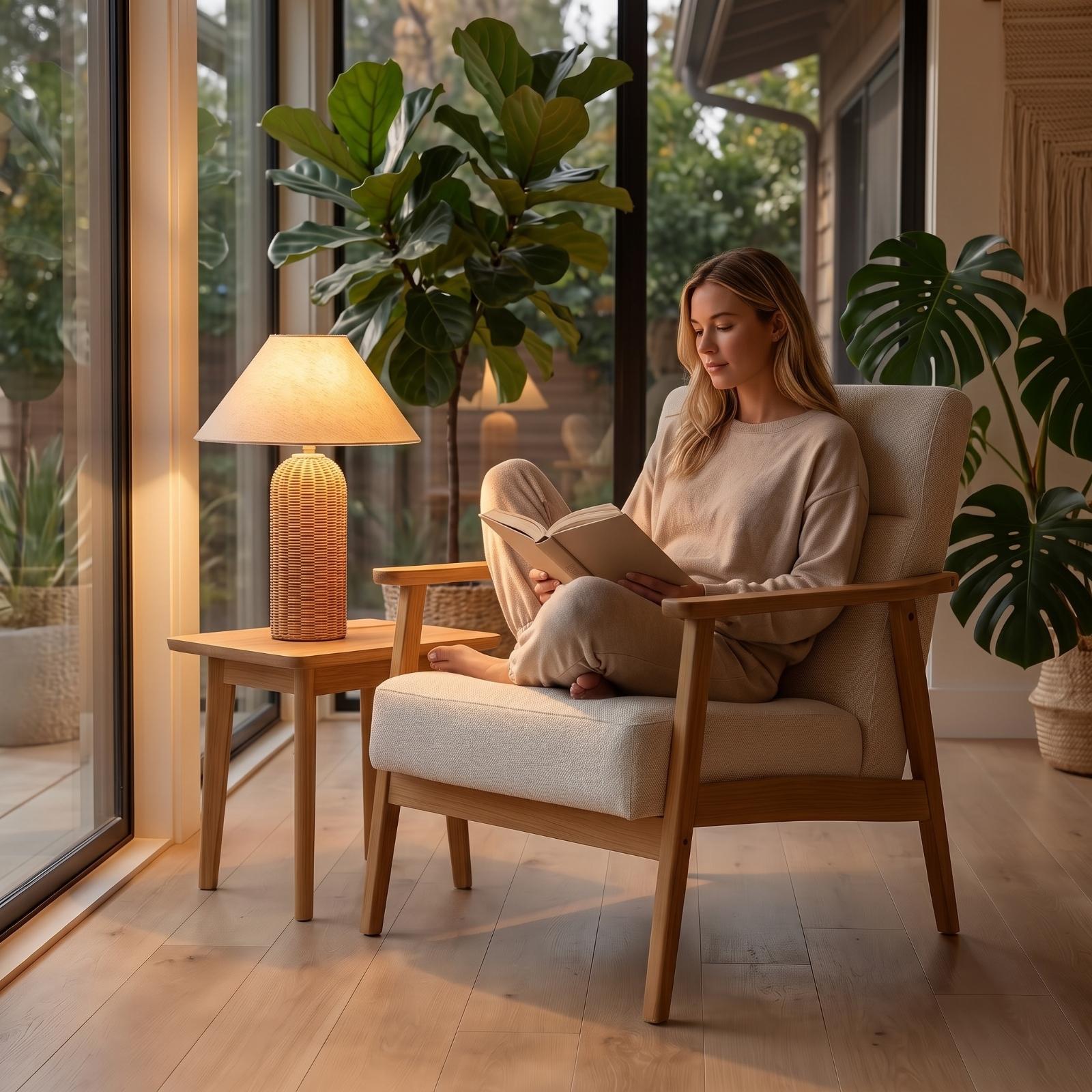 Nachttischlampe mit Rattanfuß  – Decor Lighting Table Lamps Bewertung und Preis