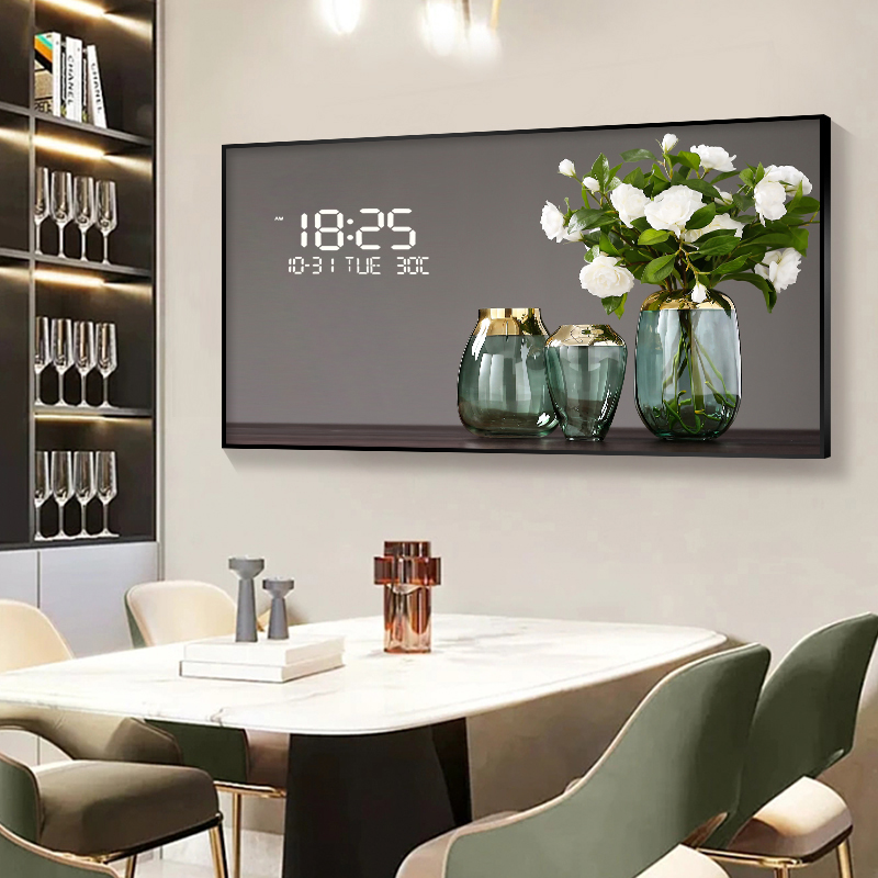 Große Blumenmuster digitale Wa – Lighting Home Decor Wall Clocks Bewertung und Preis