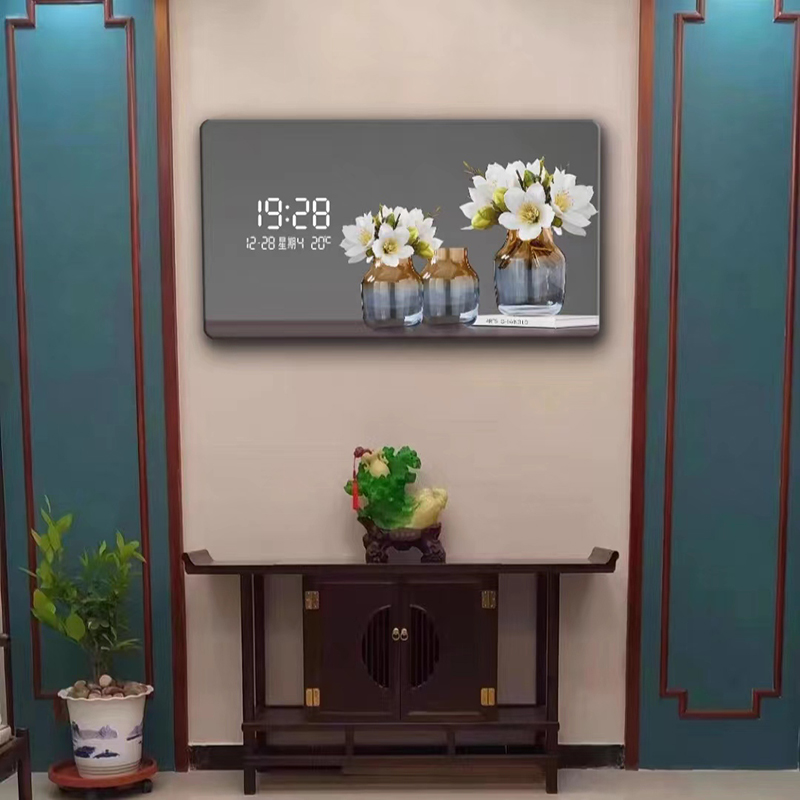 Große Blumenmuster digitale Wa – Lighting Home Decor Wall Clocks Bewertung und Preis