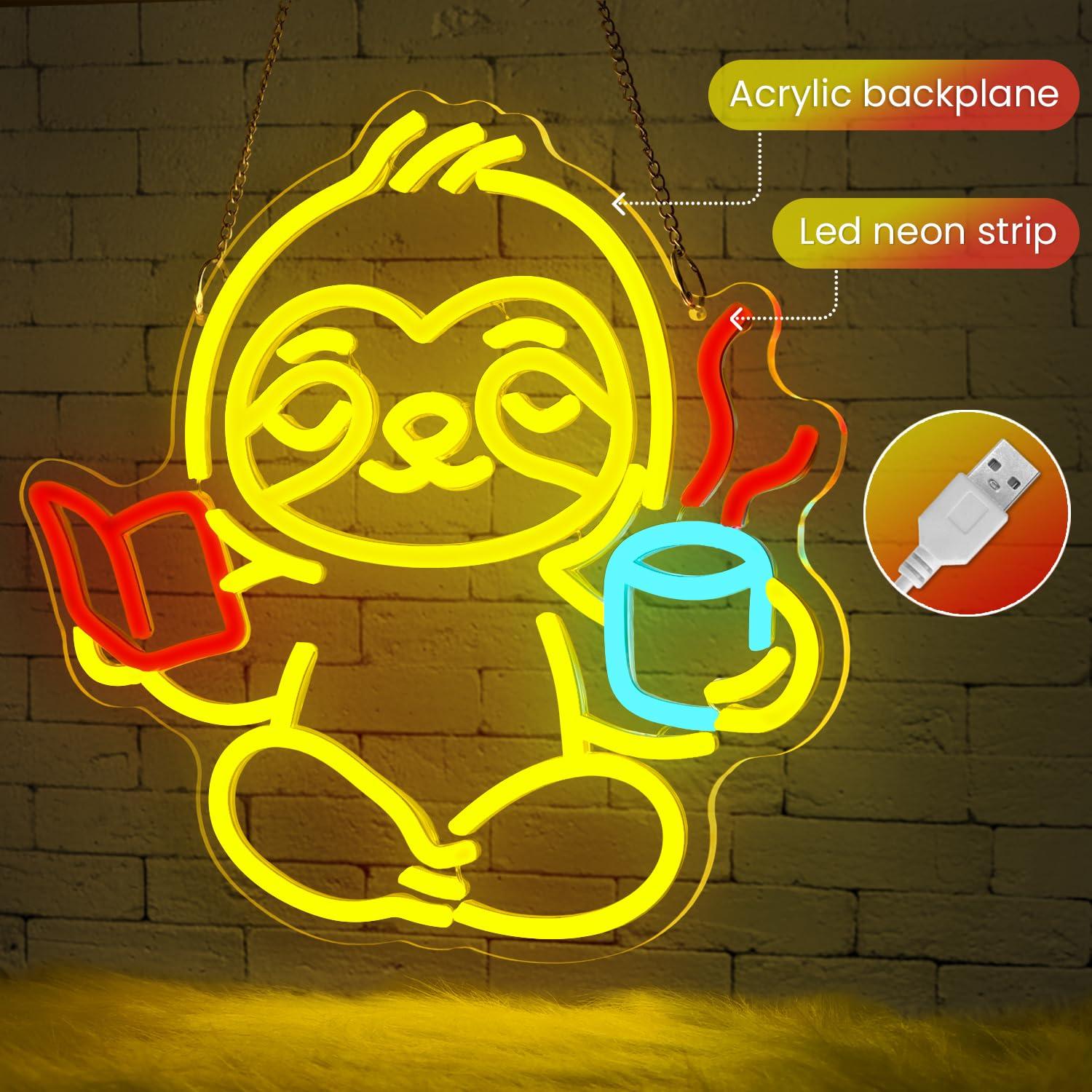 Faultier Neon-Schild USB Dimmb – Room Lighting Bedroom Decor Bewertung und Preis