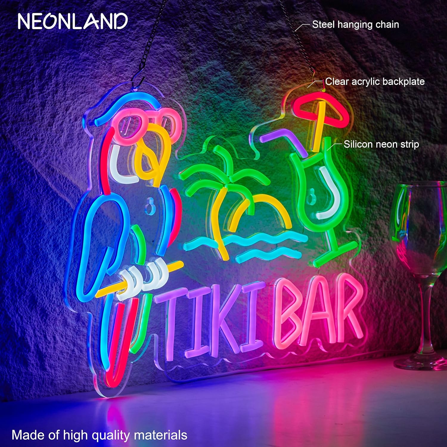 Tiki Bar Papageienpalmen-Neons – Led Lighting Wall Decor Bewertung und Preis
