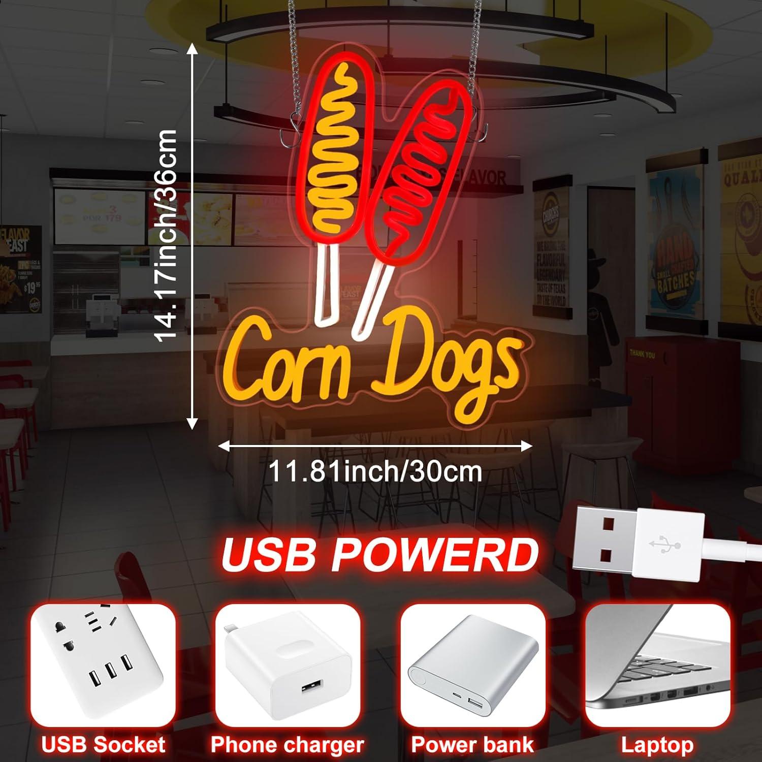 Corn Dog Neon-Schild Snack USB – Led Lighting Wall Decor Bewertung und Preis